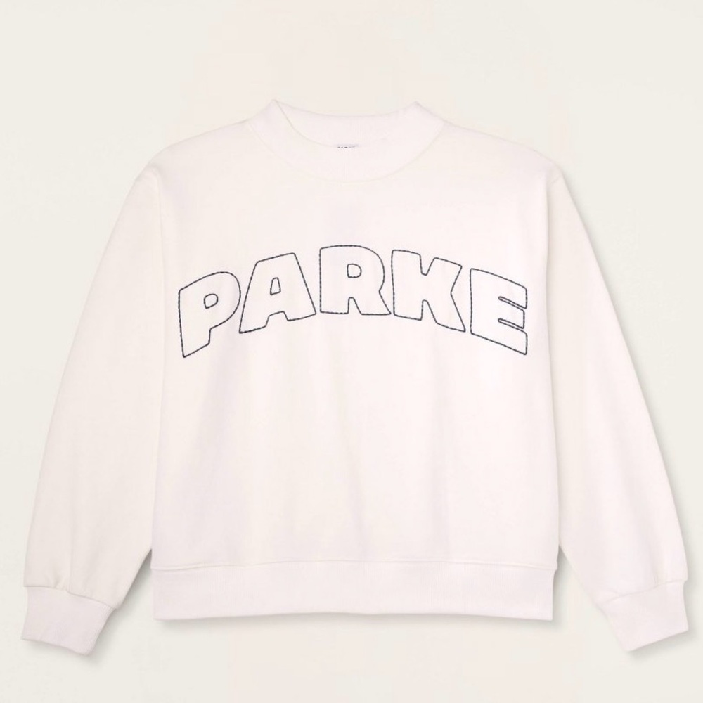 White PARKE x Target Embroidered Crewneck Sweatshirt L/XL NWT